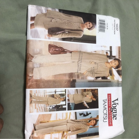 Vogue 1437 Tamotsu Career Wardrobe Pattern - jacket- skirt- pants and top- - Picture 9 of 9